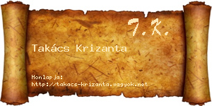 Takács Krizanta névjegykártya